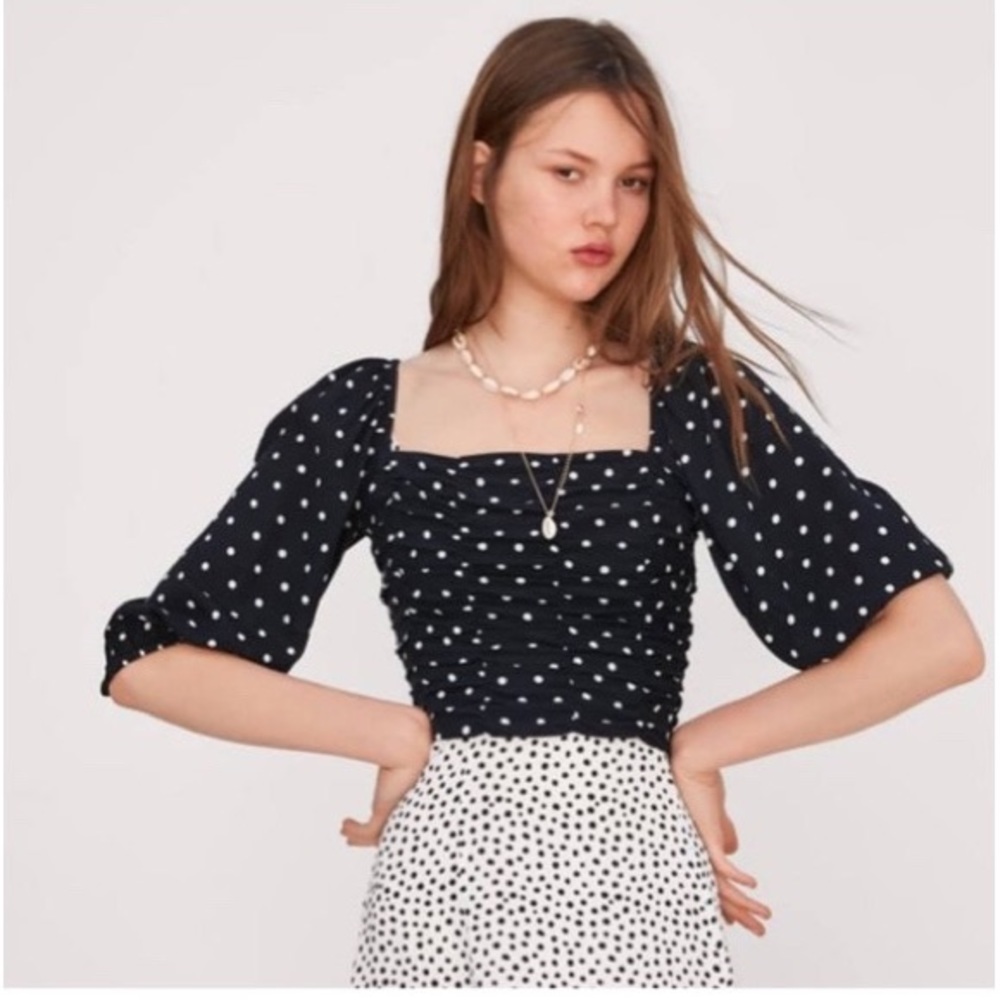 Zara Polka dot off-shoulder top